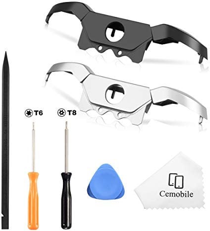 Cemobile Paquete de 2 botones de repuesto para mando Xbox One Elite Series 1, no para Xbox Elite Series 2, con herramienta de reparación de destornillador T6 T8, color negro y plateado