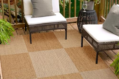 andiamo In- und Outdoor Teppich wetterfest Arizona - Balkon Teppich wasserfest Outdoor-Teppich auch nutzbar als Wohnzimmerteppich oder Küchenteppich Braun 133 x 190 cm