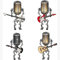 Retro Style Microphone Guitar Vintage Desk Lamp - LED, Vintage Guitar Robot Steampunk Table Lamp, For Bedroom, Living Room (Yellow)