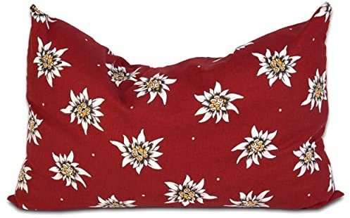 GIRAFFENLAND Lavendelkissen 30x20cm, Blume-Edelweiß + Bio Inlett Natur - Bio-Lavendelblüten - Duftkissen Kräuterkissen