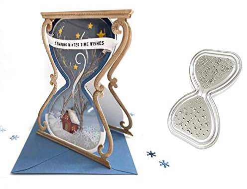 TingZVen Papercraft Stencil Die Cut - Time Hourglass Metal Cutting Dies for DIY Scrapbooking Cards