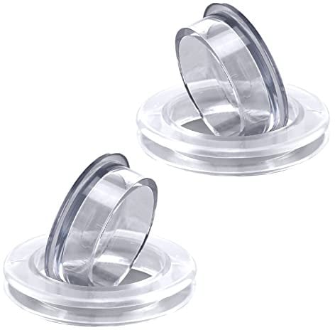 KINBOM 2 Sets Terrassentisch Sonnen Schirmlochring und Kappen Set, Silikon Schirmlochabdeckung Tisch und Stopper Schirmständer Sonnenschirm Zubehör für Verwendung im Garten im Freien (Transparent)