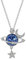 GAUEIOUR Star Necklace, Silver Zircon Star Moon Surround Fantasy Planet Jewelry Gift for Ladies