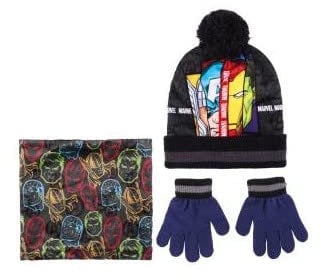 CERDÁ LIFE'S LITTLE MOMENTS Jungen The Avengers Mütze und Schal Kinder Set-Winter Kleidungsset mit Wintermütze Schlauchschal Handschuhe Müzenset, Grau, Einheitsgröße