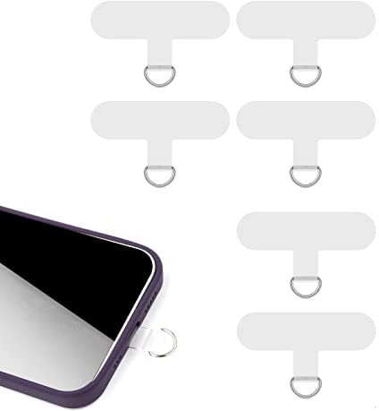 SAVITA 6 Stück Handy Lanyard Pads, Transparent Crossbody Universale Handykette Telefon Patch Strapazierfähig Multifunktional Handy Lanyard Patch für iPhone die Meisten Smartphones, Ohne Klebstoff