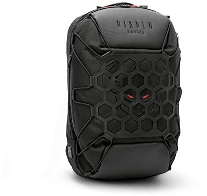 Diablo Rucksack Schulrucksack Wanderrucksack für Laptop Notebook Wasserdicht Reißverschluß mit Zahlenschloss USB-Ladeanschluss Zahlreiche Fächer Multifunktional (Schwarz)