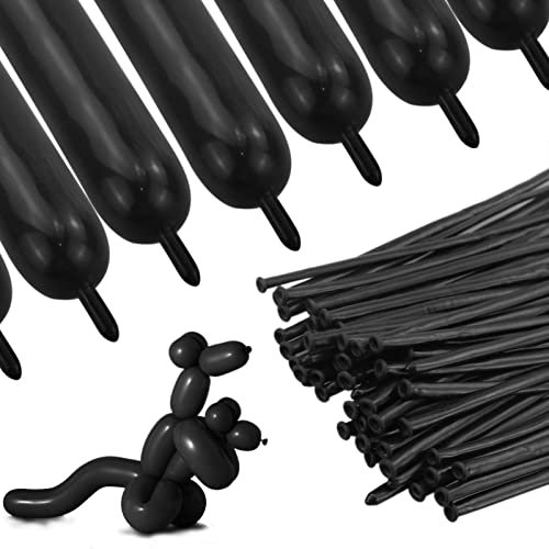 100 Pezzi Palloncini Lunghi Per Animali Con Palloncino Palloncini Magici Per Giocattoli Per Bambini Feste Matrimoni Festival Decorazioni Fai Da Te (Nero)