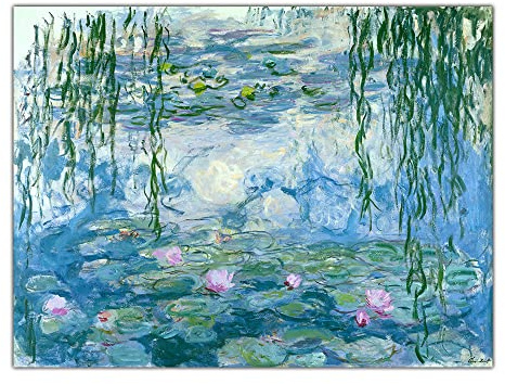 DIY Oil Painting Paint by Numbers Kit for Adults Claude Monet《Waterlilies 1916-1919》 Beginner Drawing with Brushes Christmas Decor Decorations Gifts
