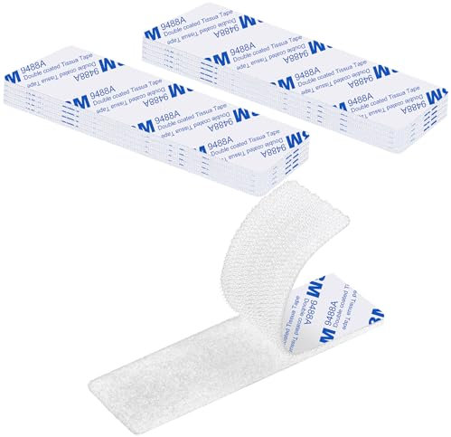 Rusoz Pad Biadesivo, Bianco Nastro Biadesivo Extra Forte Riutilizzabile 10 pezzi Rettangolo Stretch Adesivo 3 x 10cm per Articoli Da Incollare