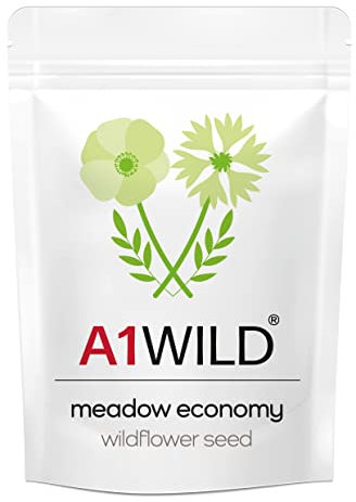 A1 Lawn, Wildflower Meadow Seed Mix - Attracts Bees & Butterflies, UK Native Species, RHS Pollinator List, 50g
