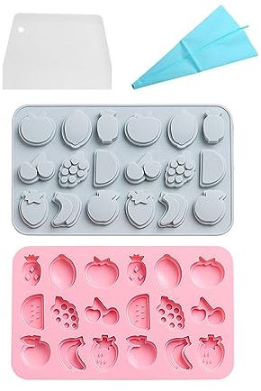 Stareal 2 Moldes De Silicona Para Aperitivos De Frutas, Moldes De Silicona Con Forma De Fruta, Moldes De Sandía, Moldes De Silicona Para Rebanadas De Uva, Moldes De Silicona 3D Para Piña