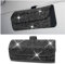 JNNJ Caja Organizadora para Gafas De Sol Coche, Estuche Gafas De Sol De Cristal para Visera Coche, Estuche para Gafas Sol Coche Decorado con Diamantes Imitación, Bling Accesorios Coches(Negro)