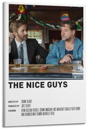 Filmposter The Nice Guys, Raumdekoration, Poster für Schlafzimmer, Wohnzimmer, Wände, 60 x 90 cm, Rahmenstil