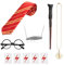 Lot de 10 accessoires de costume de magicien avec baguette de magicien, cravate rayée, lunettes à monture ronde, collier de sorcier, tatouage temporaire pour cosplay, accessoires de déguisement,