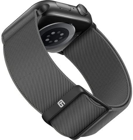 Suphart Compatibile con Cinturino Apple Watch 41mm 40mm 38mm, Cinturini Sportiva in Nylon Regolabile Compatible con Apple Watch SE Serie 9 8 7 6 5 4 3 2 1, Grigio