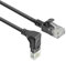 ACT Cable de red CAT6A acodado 90° hacia abajo, U/UTP LSZH LAN cable delgado de 3,6 mm Slimline, cable Ethernet flexible con conector RJ45, 1 metro, hacia abajo - DC3901