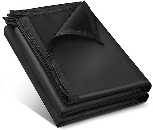 Black Waterproof Tarp Cover for Outdoor: Multi-Purpose Oxford Tarpaulin with Reinforced Webbing Loops for Garden Shed Patio Camping Pool Roof Tent - Durable and Tear Resistant (10ftx10ft)