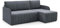 LIKMA Slim Ecksofa L-Form 208 cm Dunkelgrau Moderne Sofas & Couches - Velvet Sofa mit Schlaffunktion - Schlafsofa mit Bettkasten - Wohnlandschaft mit Bettzeugbehälter Stoff: Jasmine 96