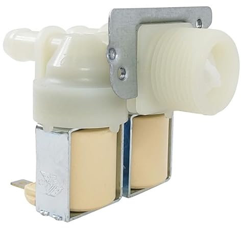 LORTECH Elettrovalvola doppia, 180°, Ø 12 mm, Metallo o lega di alluminio, Valvola elettrica, Elettovana, Valvola, Bianca