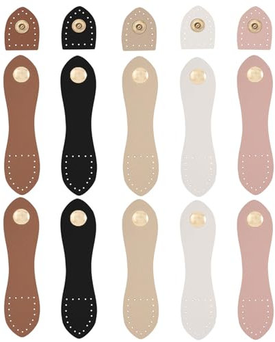 10Pcs Leather Snap Buckles Button Closure, Stitched Leather Purse Making Supplies, DIY Handbag Shoulder Bag Making Supplies