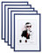 KM FOTO Set Moderner Glas Bilderrahmen NLS aus Kunststoff Perfekt für Fotos Poster und Wanddeko Collage: Farbe: 5er Pack Blau | Format: 40x50
