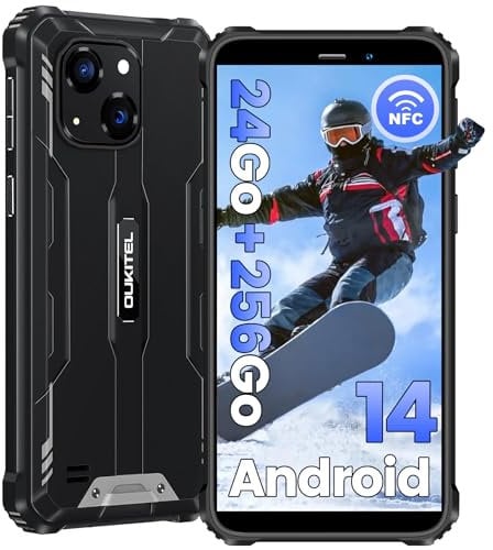 OUKITEL WP32 Pro Movil Resistente 24GB+256GB/1TB Movil Irrompible Android 14, 6.0 HD+ Móvil Rugerizado, 6300mAh Batería Teléfono Movil, Cámara 20MP+5MP, NFC/Face ID/GPS/OTG/4G Dual SIM/95dB Altavoz