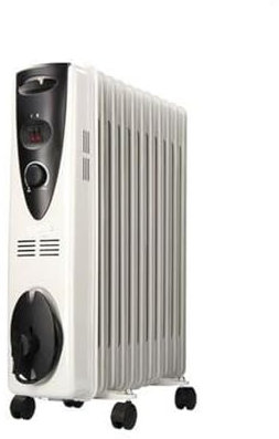 Radiador de aceite 2500W, 11 elementos, calefacción eficiente para espacios medianos y grandes, controla el frío y mejora el confort.