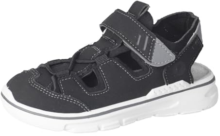 RICOSTA Jungen Sandalen BYRON, Kinder Sandalen, waschbar, klettverschluss, sommerschuhe, freizeitschuhe, offene schuhe, strandschuhe, schwarz (090), 31 EU