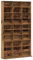 vidaXL cd cabinet display shelf - engineered wood - old wood brown bookcase - living room storage unit - 102x23x177.5cm