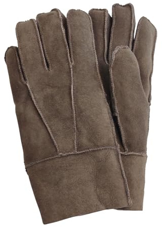 Infinity Leather Unisex Sheepskin Suede Gloves with Roll Up/Down Cuff