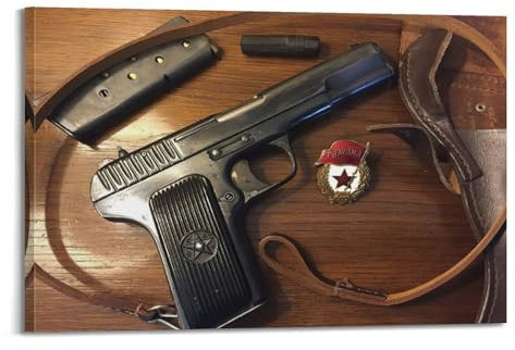 ZCJYMX Militärposter Tokarev TT-33 Pistole und Wächter, Emblem, Marvel-Poster, dekorative Malerei, Leinwand, Wandposter für Schlafzimmer, Dekoration und Kunstdruck, moderne Familie, 40 x 60 cm