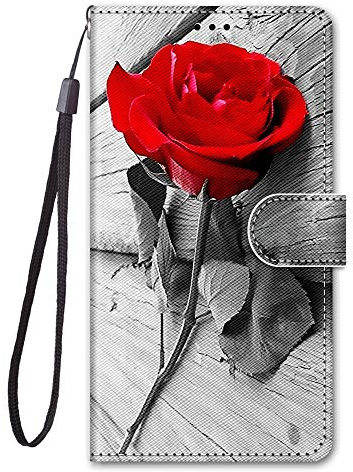 Lnxlanxx Kompatibel für HMD Pulse/Pulse+ / Pulse Pro Hülle Silikon Leder Case Flip Brieftasche Bumper Kartenfach Magnetisch Klappbar Tier Motiv Tasche Cover Hüllen Handyhülle (Rose)