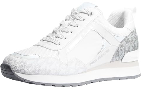 Michael Kors Sneaker Wilma Trainer Donna, Bianco Ottico/Argento, 35 EU