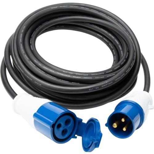 HBF Protec - Schuko-Verlängerung CEE P17 10m IP44 - Schwarz/Blau