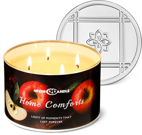 4EVER CANDLE Duftkerzen im glas 510g Soja Kerzen 4-Wick Rauchfrei Kerzengläser Aromatherapie 50h vollverbrannte Duftkerze Home Komfort