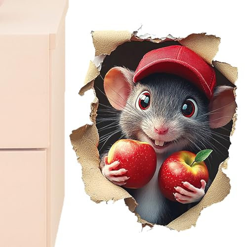 3D Wandsticker Deko - 3D Cartoon Optische Illusionen,Kreativ Abziehbar & Klebend – Deko Für Bad, Küche, Garten, Kinderzimmer, Schlafzimmer & Wohnraum