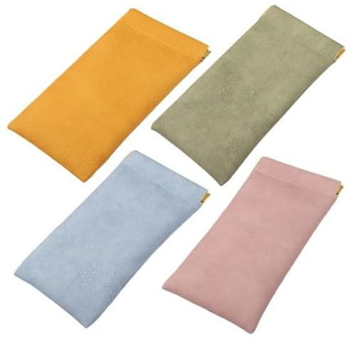 JchEnye 4 custodie per occhiali morbidi, custodia per occhiali magnetica, da sole e generali, in pelle PU, protettiva