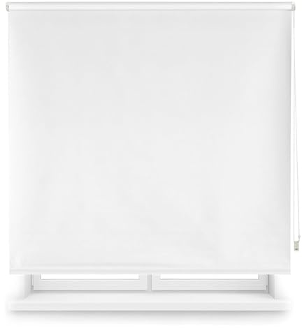 Tenda avvolgibile oscurante tinta unita, colore bianco, 100 x 250 cm (larghezza x lunghezza)/dimensioni del tessuto 97 x 245 cm