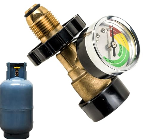 Bajbumgn Adaptateur pour Bouteille de Gaz Propane - Manomètre De Pression Pour Réservoir De Propane | Connecteur De Cuisinière Pour Camping-Car, BBQ, Camping Et Chauffage Extérieur