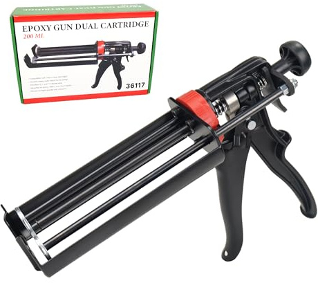Pistolet à calfeutrer à résine époxy à double chambre, avec sélection de rapport 2:1/1:1, applicateur de mastic, compatible avec pistolets à calfeutrer manuels de 200 ml, pour adhésifs, mastics