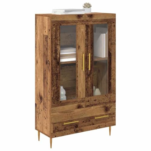 vidaXL Highboard Altholz 69,5 x 31 x 115 cm Engineered Wood und Glas