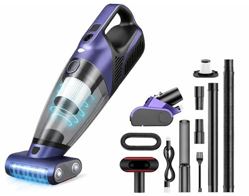 Handheld Cordless Vacuum for Pet Hair 10KPA Powerful Suction Car Vacuum Cleaner Rechargeable Vacuum Cleaner with Pet Tool Hose Brush Filters Mini Dust Buster for Couch Stairs Carpet Car Sofa Floor
