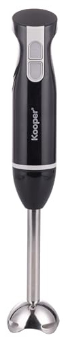 Frullatore elettrico a immersione in acciaio inox 600W, 2 velocità + Pulse, nero, Kooper