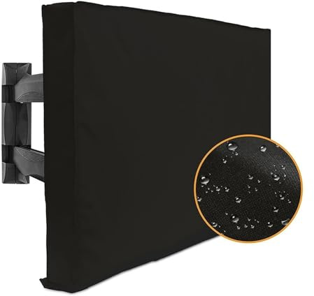YMYGCC TV Cubierta de for exteriores a prueba intemperie y polvo Beige 70 75 40 46 50 55 60 65 Pantalla protectora for Jardín Patio al aire libre(Black,FOR 46-48inch TV)