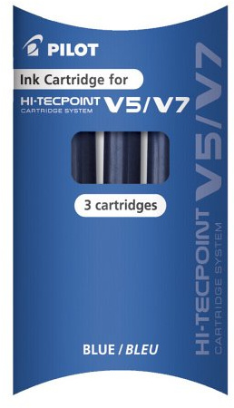 Pilot Refill for V5/V7 Cartridge System Liquid Ink Rollerball - Blue, 12 x Pack of 3
