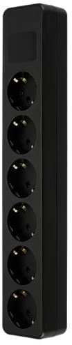 REV Steckdosenleiste, Mehrfachsteckdose ohne Kabel 6fach, max. 3500W, schwarz