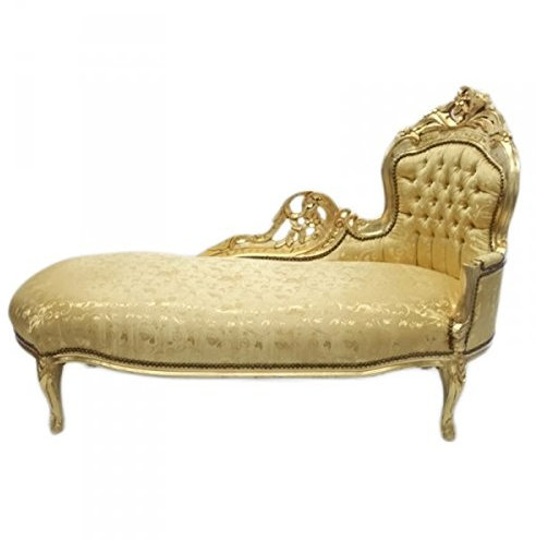 Casa Padrino Barock Chaiselongue 'King' Gold Muster/Gold - Möbel Antik Stil