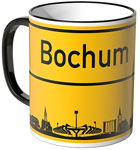 WANDKINGS® Tasse, Skyline Bochum - SCHWARZ