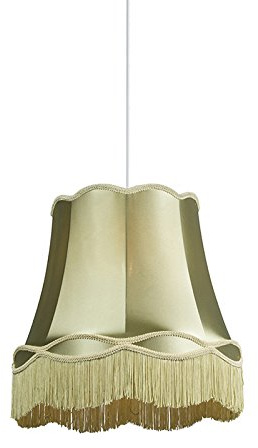 Qazqa Retro Pendelleuchte, Pendellampe - Granny - Grün, Rund, 45cm, Ideal als Flur, Küche lampe, Schlafzimmerlampe und Wohnzimmerlampe