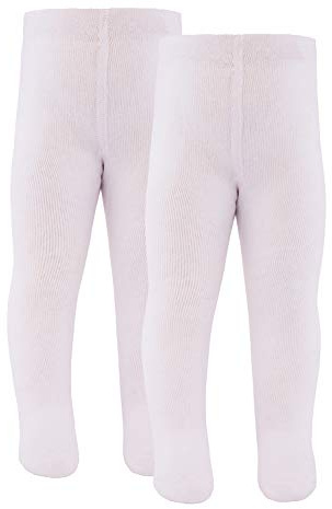 EWERS 2er Pack Babystrumpfhose für Mädchen und Jungen, MADE IN EUROPE, Strumpfhose 98% Baumwolle Uni Basic Doppelpack